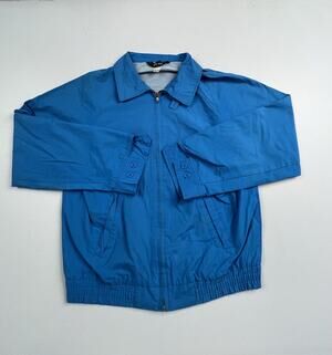 Vintage Fairway Jacket Mens Blue Cotton Blend Golf Windbreaker Lightweight Read